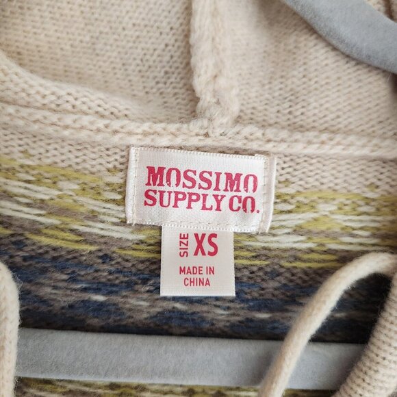 Vtg Y2K MOSSIMO Womens XS Lambs Wool Blend Knit Hooded Sweater NWT Deadstock - Picture 3 of 14